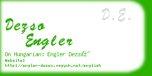 dezso engler business card